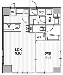 オルタナ銀座 10階1LDKの間取り
