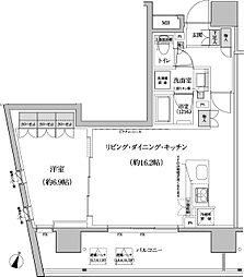 パークハビオ渋谷本町レジデンス 1LDKの間取図画像
