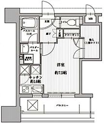 アクタス天神北 ワンルームの間取図画像