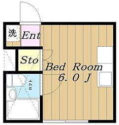 グリーンヒルA棟 ワンルームの間取図画像