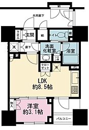 プレミスト渋谷宮益坂 1LDKの間取図画像
