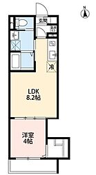 つばめハウス北松戸 1階1LDKの間取り