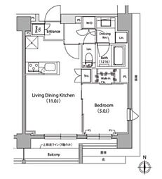 イプセ蒲田3 1LDKの間取図画像