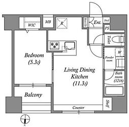 ACPレジデンス中野新橋 1LDKの間取図画像