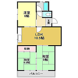 第二あざみハイツ 3LDKの間取図画像