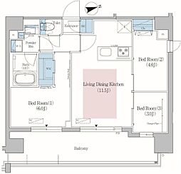 アーバネックス北上野 3LDKの間取図画像