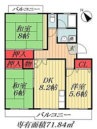 第3森田マンション 3DKの間取図画像