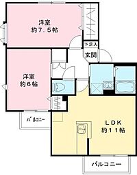 シャルマンA 2LDKの間取図画像