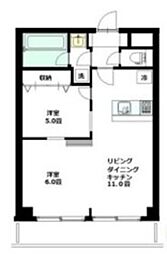 ハイホーム本陣 2LDKの間取図画像