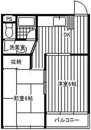 パークヒルズ美堀 2DKの間取図画像