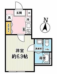 川口市芝4丁目アパート 1Kの間取図画像