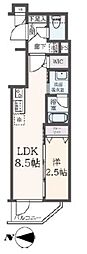 ハーモニーレジデンス東新宿 1LDKの間取図画像