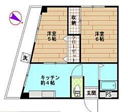 アーバン2 2DKの間取図画像