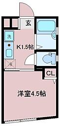 バーミープレイス板橋 1Kの間取図画像