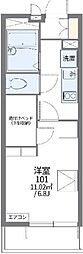 レオパレスKIVA 1Kの間取図画像