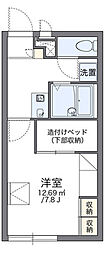 レオパレスポートサイド2 1Kの間取図画像