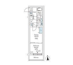 プラネソシエプラス桜台 2階1DKの間取り