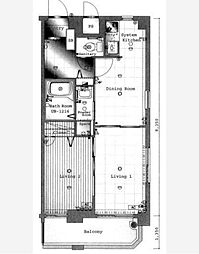 アイセレブ薬院 2DKの間取図画像