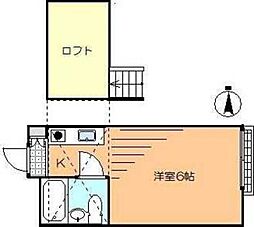 末広第5コーポ ワンルームの間取図画像