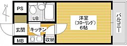 グローリア初穂椎名町 1Kの間取図画像