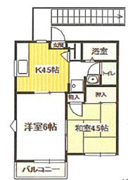 パレットハウス 2Kの間取図画像