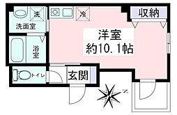 ロゼリア ワンルームの間取図画像