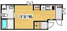 ヒルトップテラス中目黒 ワンルームの間取図画像