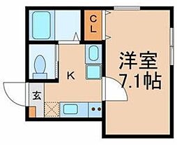 ピアーノ南柏 1Kの間取図画像