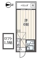 ケータス永福 ワンルームの間取図画像