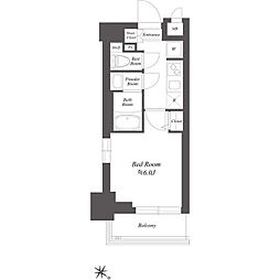 SS.FLAT北品川 1Kの間取図画像