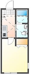 エープラス月見台 1Kの間取図画像