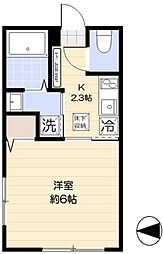 アリロッセ新鎌ヶ谷 1Kの間取図画像