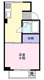 シルクハイツA 1Kの間取図画像