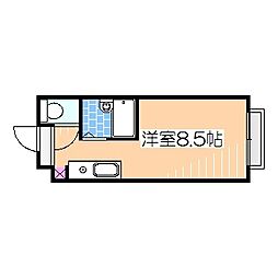 ヒルズ野尻 ワンルームの間取図画像