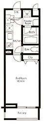 PRIMEURBAN中目黒 1Kの間取図画像