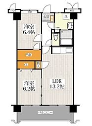 アドミラーブル 6階2LDKの間取り