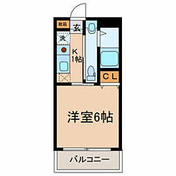 コンフォートプレイス 1Kの間取図画像