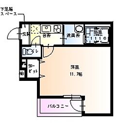 フジパレス大宮 1Kの間取図画像
