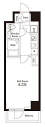 アペルト西新宿 1Kの間取図画像