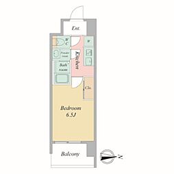 JR大阪環状線 森ノ宮駅 徒歩5分の賃貸マンション 12階1Kの間取り