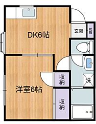 第2グリーンハイツ 1DKの間取図画像