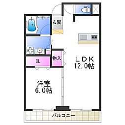 SouthPark 1LDKの間取図画像