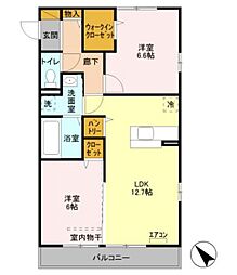 Forest神明 2LDKの間取図画像