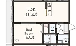 狛江市中和泉5丁目アパート 1LDKの間取図画像