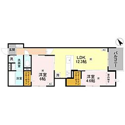 Porto Sereno 2LDKの間取図画像