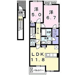 アルドール 2LDKの間取図画像