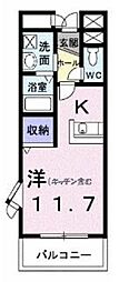 メゾン・プリムローズ ワンルームの間取図画像
