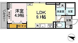 ウィズ 1LDKの間取図画像