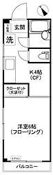 ハイネスEY 1Kの間取図画像