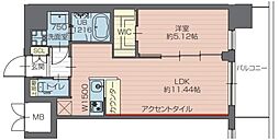 プレジオ川口ＡＳＩＡＮ 5階1LDKの間取り